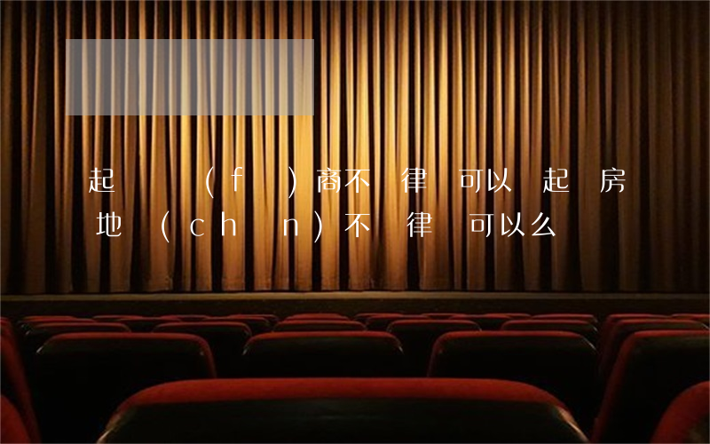 起訴開發(fā)商不請律師可以嗎(起訴房地產(chǎn)不請律師可以么)