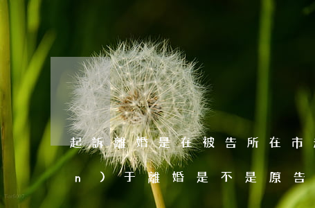 起訴離婚是在被告所在市起訴嗎(關(guān)于離婚是不是原告去被告的所在地區(qū)起訴)