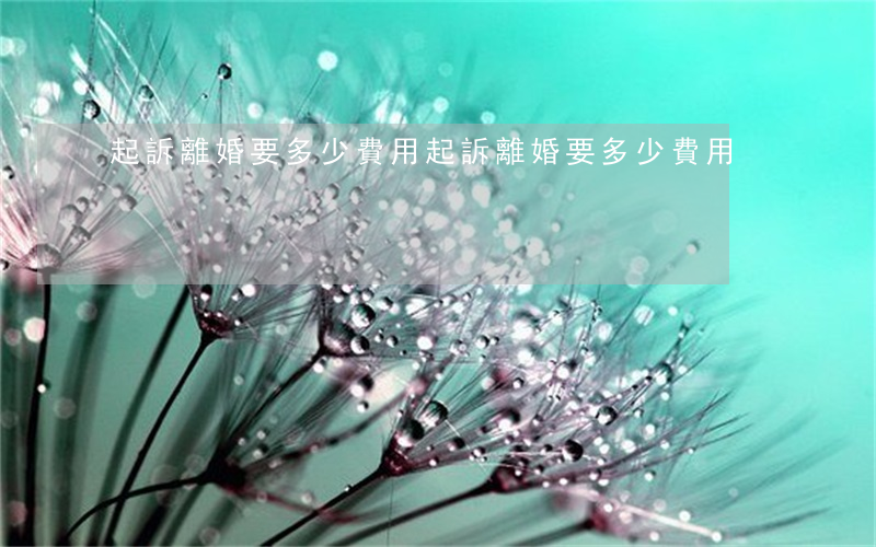 起訴離婚要多少費用(起訴離婚要多少費用)
