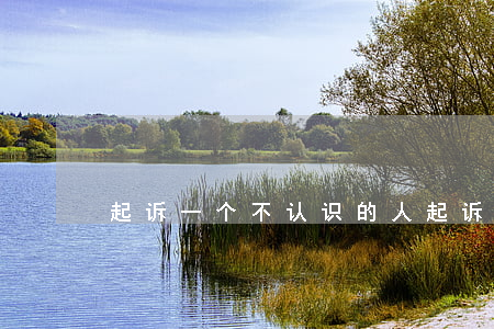 起诉一个不认识的人（起诉不认识的人借钱）