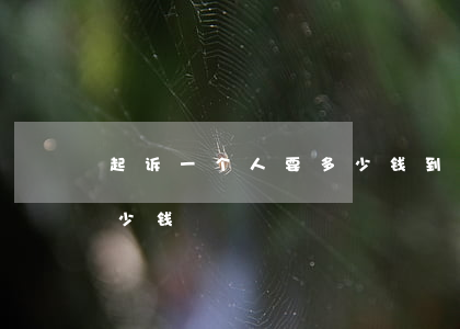起诉一个人要多少钱(到法院起诉一个人要多少钱?)