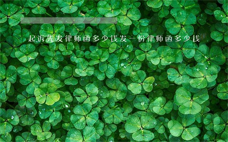 起诉先发律师函多少钱(发一份律师函多少钱)