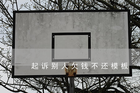 起诉别人欠钱不还模板