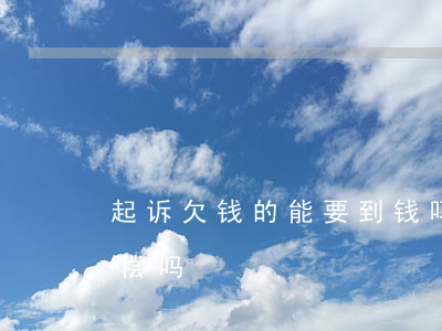 起诉欠钱的能要到钱吗(欠钱起诉可以要求赔偿吗)