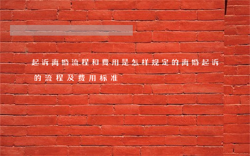 起诉离婚流程和费用是怎样规定的(离婚起诉的流程及费用标准)