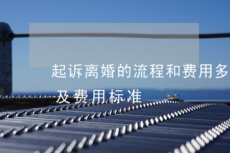 起诉离婚的流程和费用多少(离婚起诉的流程及费用标准)