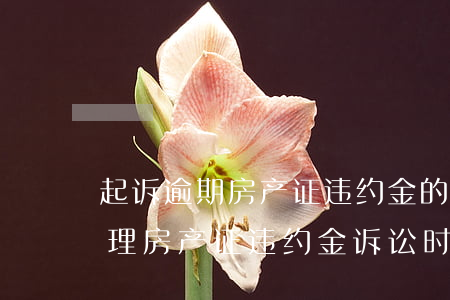 起诉逾期房产证违约金的期限 开发商逾期办理房产证违约金诉讼时效