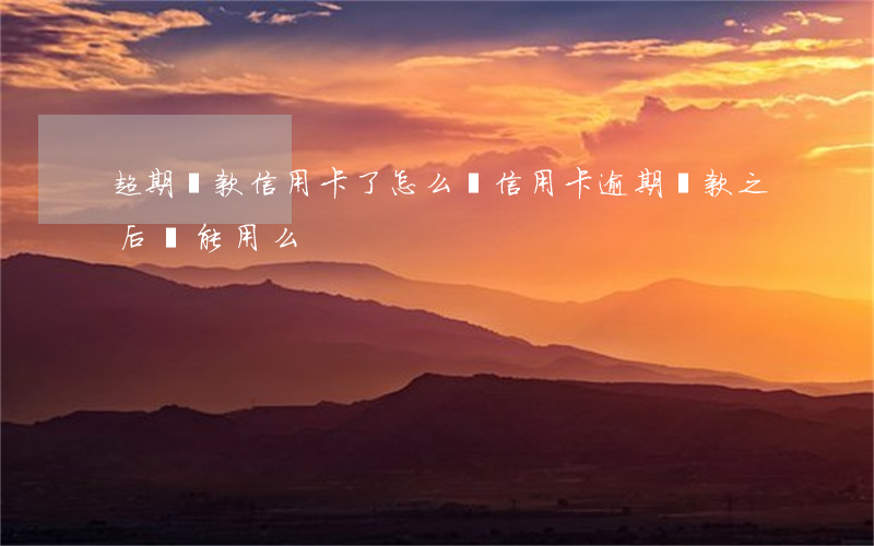 超期還款 信用卡了怎么辦(信用卡逾期還款之后還能用么)