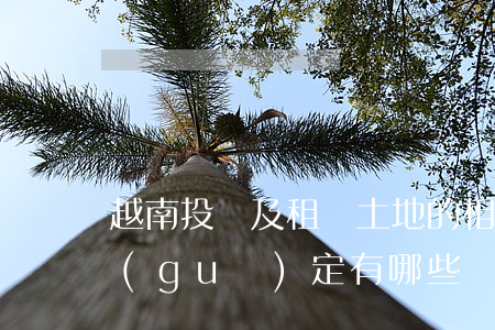 越南投資及租賃土地的相關(guān)規(guī)定有哪些