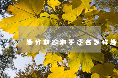 趣分期逾期不还会怎样(趣分期没有了吗)