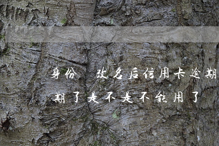 身份證改名后信用卡逾期(信用卡身份證號過期了是不是不能用了)