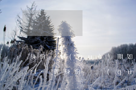 身份證過(guò)期如何網(wǎng)上辦理(身份證過(guò)期如何網(wǎng)上辦理上海)