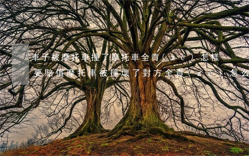 車子被摩托車撞了摩托車全責(zé)怎樣要賠償(摩托車被撞壞了對方全責(zé)怎么辦)