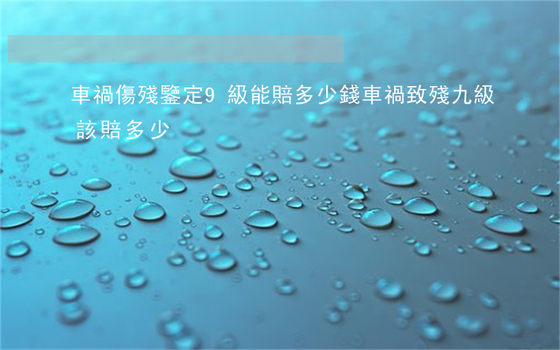 車禍傷殘鑒定9級能賠多少錢(車禍致殘九級該賠多少)
