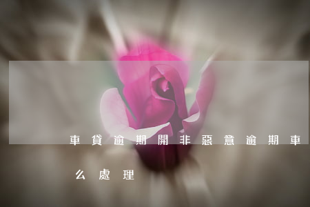 車貸逾期開非惡意逾期(車貸不是故意逾期怎么處理)
