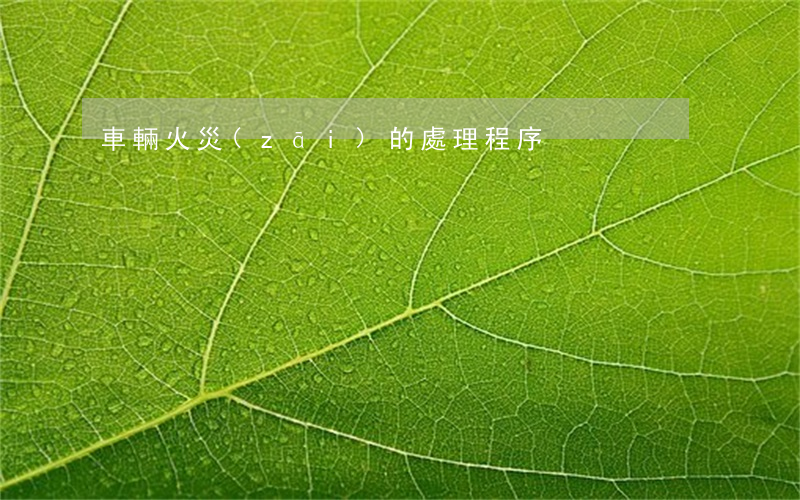 車輛火災(zāi)的處理程序