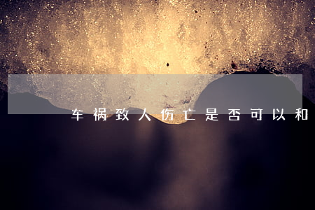 车祸致人伤亡是否可以和解