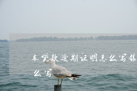 车贷款逾期证明怎么写(银行贷款逾期证明怎么写)