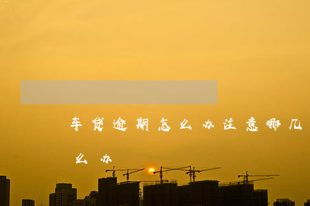 车贷逾期怎么办注意哪几点-车贷有逾期怎么办