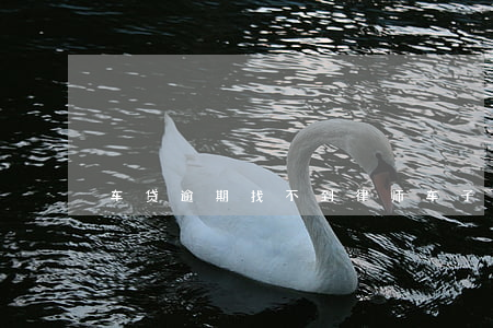 车贷逾期找不到律师(车子律师咨询)