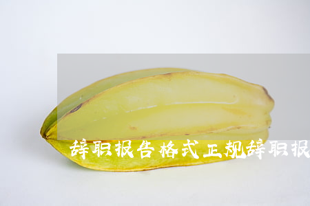 辞职报告格式(正规辞职报告格式)