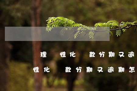 辦理個性化還款分期又逾期怎么辦-辦理個性化還款分期又逾期怎么辦理