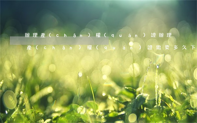 辦理產(chǎn)權(quán)證(辦理產(chǎn)權(quán)證需要多久下證)