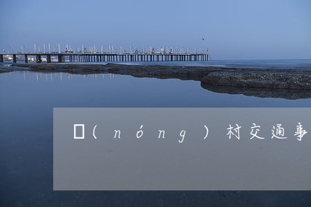 農(nóng)村交通事故的賠償項目