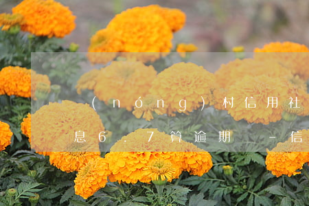 農(nóng)村信用社結(jié)欠利息6.7算逾期嗎-信用社利息幾天算逾期