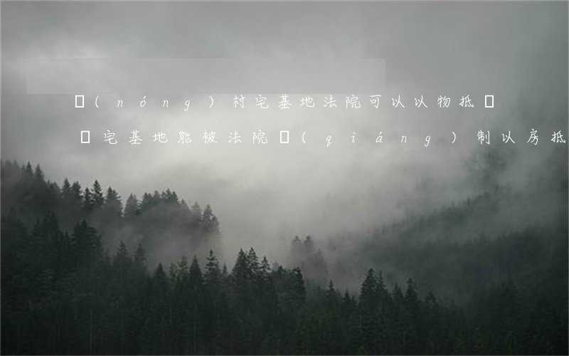 農(nóng)村宅基地法院可以以物抵債嗎(宅基地能被法院強(qiáng)制以房抵債)