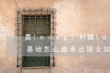 農(nóng)村獨(dú)生女出嫁后宅基地怎么繼承(出嫁女如何繼承農(nóng)村宅基地和房屋)