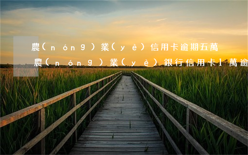 農(nóng)業(yè)信用卡逾期五萬(農(nóng)業(yè)銀行信用卡1萬逾期一年)
