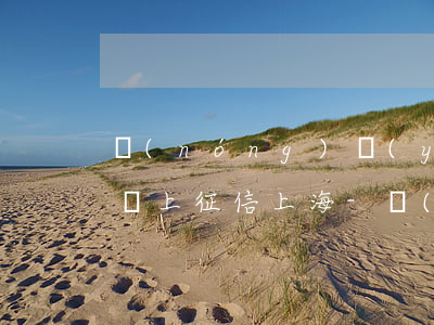 農(nóng)業(yè)信用卡逾期多久會上征信上海-農(nóng)業(yè)信用卡逾期多久會上征信上海銀行