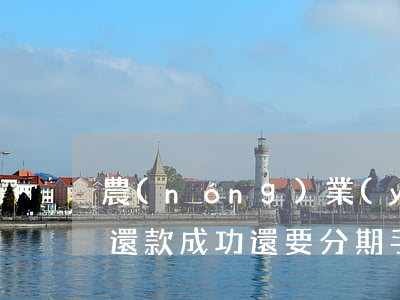 農(nóng)業(yè)協(xié)商還款成功還要分期手續(xù)費(fèi)-農(nóng)業(yè)協(xié)商還款終于成功了