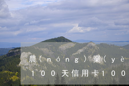 農(nóng)業(yè)銀行信用卡逾期100天(信用卡100塊逾期七天)