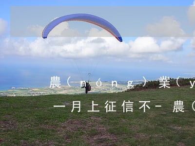 農(nóng)業(yè)銀行信用卡逾期一月上征信不-農(nóng)業(yè)銀行信用卡逾期一月上征信不影響吧