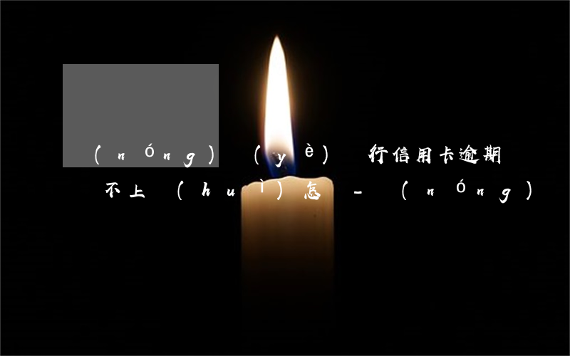 農(nóng)業(yè)銀行信用卡逾期還不上會(huì)怎樣-農(nóng)業(yè)銀行信用卡逾期還不上會(huì)怎樣呢
