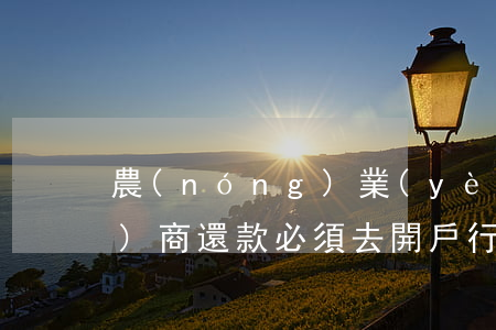 農(nóng)業(yè)銀行協(xié)商還款必須去開戶行嗎-農(nóng)業(yè)銀行協(xié)商還款必須去開戶行嗎