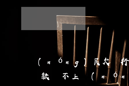 農(nóng)民欠銀行貸款還不起(欠銀行貸款還不上農(nóng)村的房子會被執(zhí)行嗎)