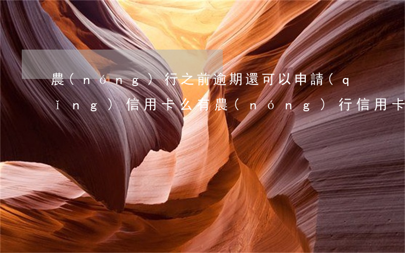 農(nóng)行之前逾期還可以申請(qǐng)信用卡么(有農(nóng)行信用卡還可以再申請(qǐng)嗎)