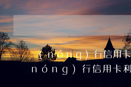 農(nóng)行信用卡利息怎么查-農(nóng)行信用卡利息怎么查詢