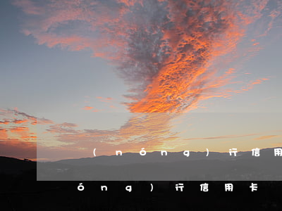農(nóng)行信用卡無逾期證明(農(nóng)行信用卡無逾期證明)
