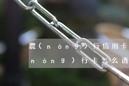農(nóng)行信用卡透支如何計息(農(nóng)行卡怎么透支)