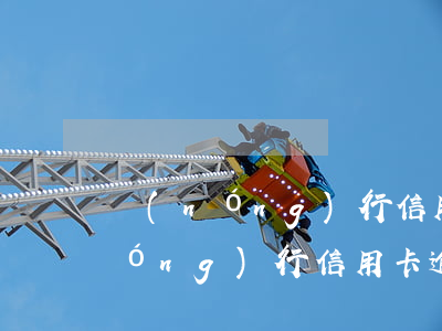 農(nóng)行信用卡逾期100(農(nóng)行信用卡逾期10萬(wàn)能判刑嗎)