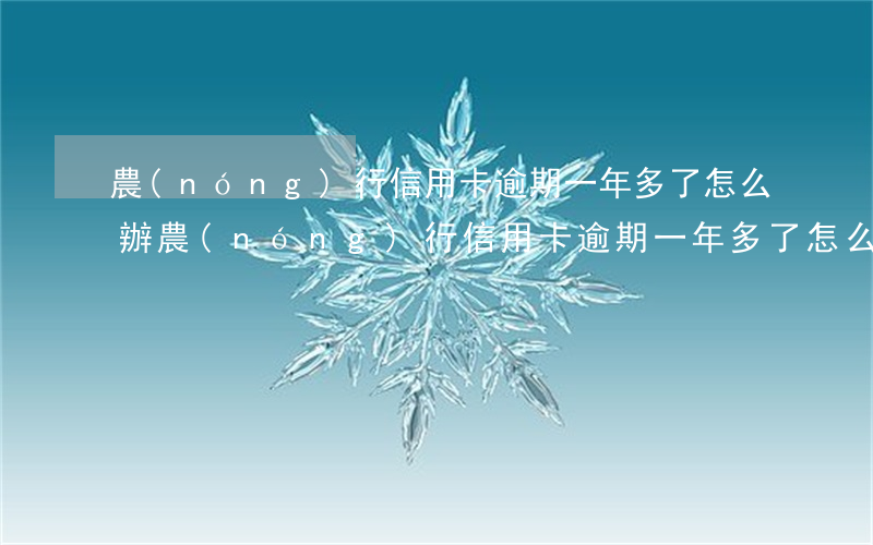 農(nóng)行信用卡逾期一年多了怎么辦(農(nóng)行信用卡逾期一年多了怎么辦了)