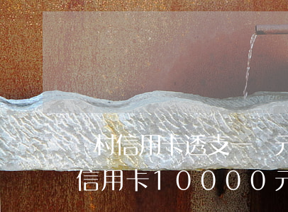 農村信用卡透支一萬元分期利息多少-農村信用卡10000元一個月利息