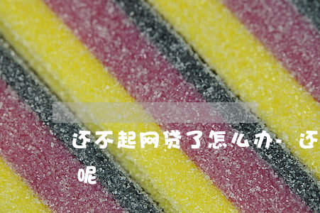 还不起网贷了怎么办-还不起网贷了怎么办呢