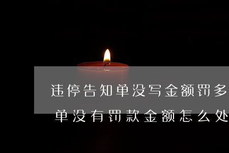 违停告知单没写金额罚多少钱(违法停车告知单没有罚款金额怎么处理)