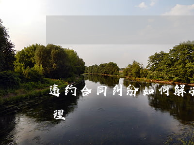 违约合同纠纷如何解决(单方违约合同纠纷处理)