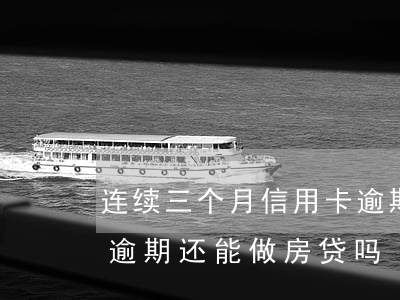 连续三个月信用卡逾期-连续三个月信用卡逾期还能做房贷吗